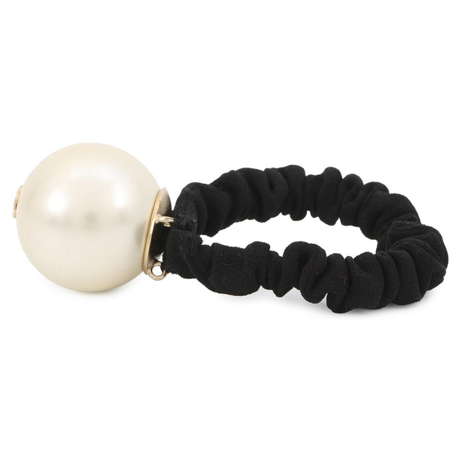 シャネル ヘアゴム ココマーク フェイクパール ロゴ シュシュ F22V