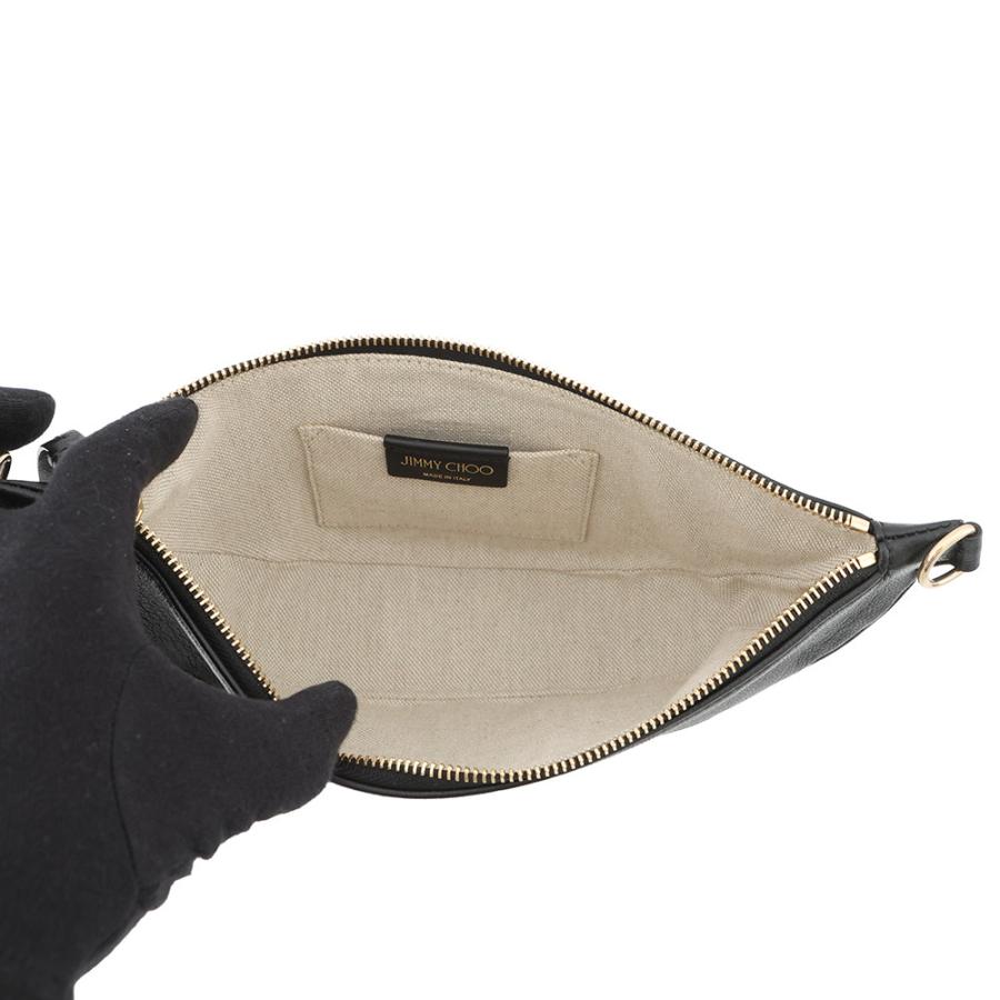 JIMMY CHOO ブラックレザーショルダーバッグ ジミーチュウ ショルダーバッグ ロゴ レザー JIMMY CHOO 黒 【安心保証