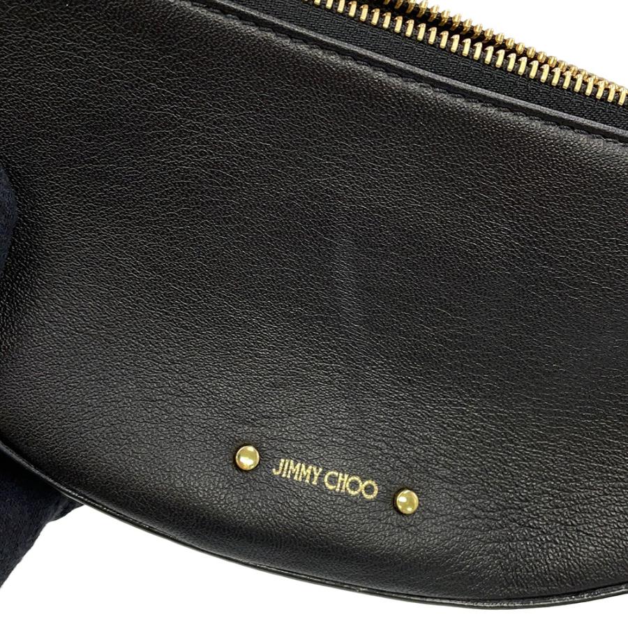 ジミーチュウ ショルダーバッグ ロゴ レザー JIMMY CHOO 黒 【安心保証