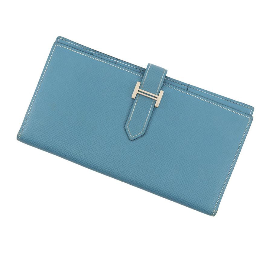 エルメス 長財布 ベアンスフレ ブルージーン/シルバー金具 エプソン □N刻印 HERMES 財布 エルメス 長財布 ベアンスフレ ブルージーン/シルバー金具 エプソン