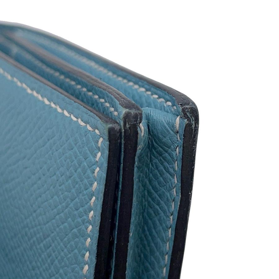エルメス 長財布 ベアンスフレ ブルージーン/シルバー金具 エプソン