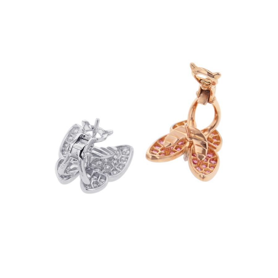 ヴァンクリ ピアス ドゥ パピヨン ピンクサファイア 34P 計0.88ct