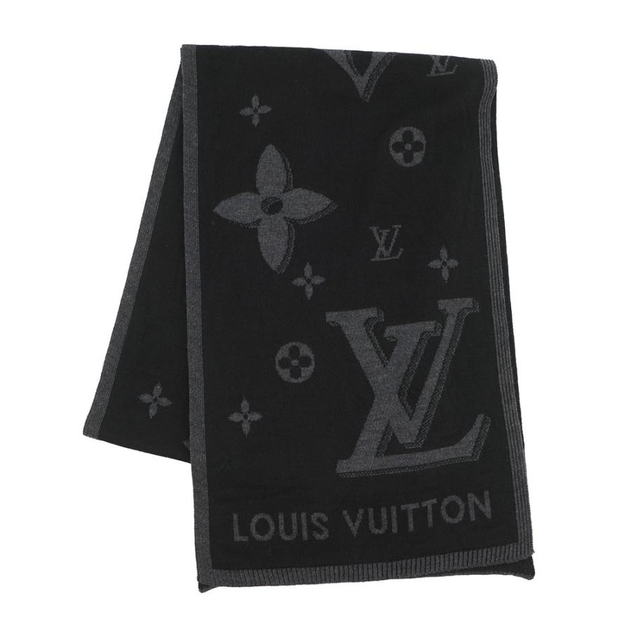 クリーニング済　LOUIS VUITTON ブラック マフラー 半期決算セール開催中】 ルイヴィトン マフラー LV ギャラクシー