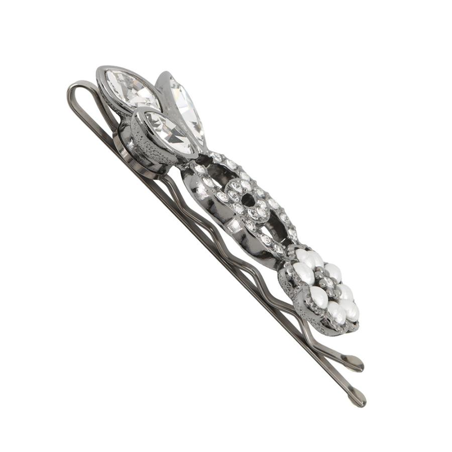 シャネル ヘアピン ココマークフラワー ラインストーン フェイクパール