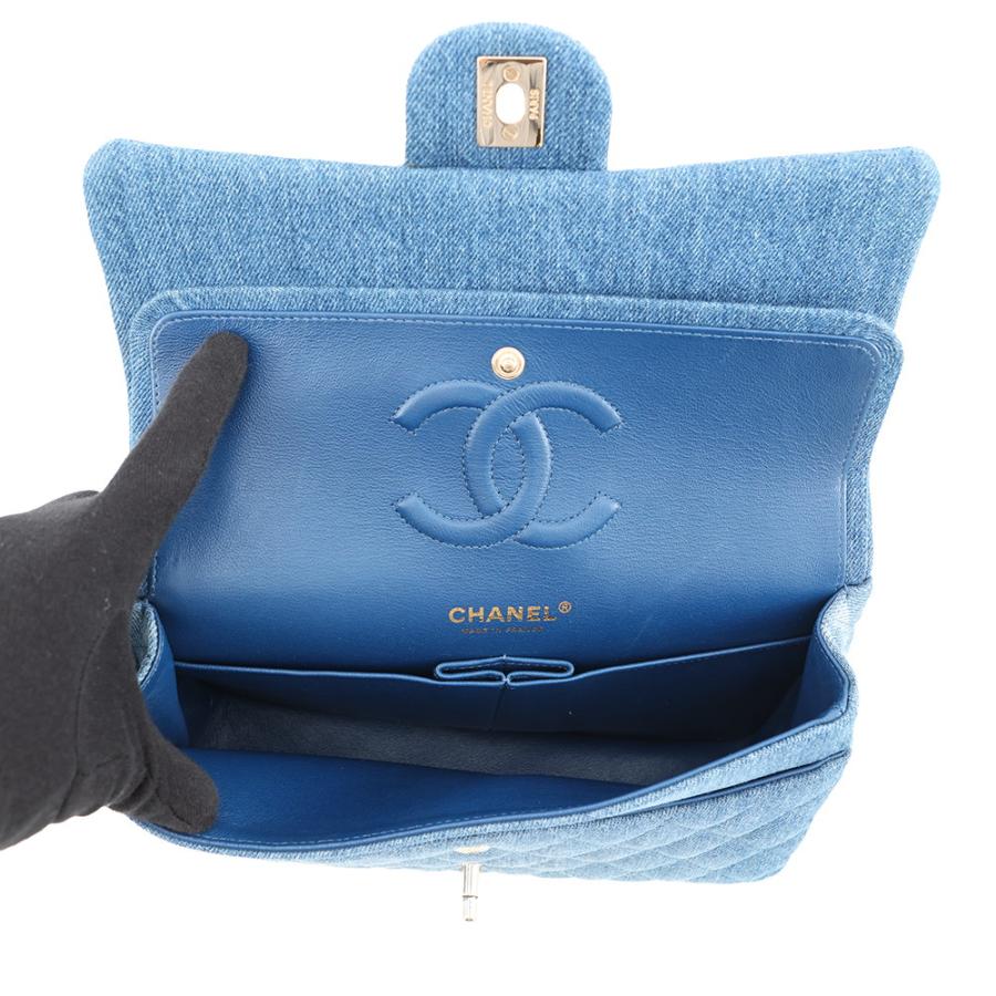 激レア&amp;付属品完備！ヴィンテージ シャネル デニムマトラッセ チェーンバッグ CHANEL（シャネル） マトラッセ25 デニム Wフラップ Wチェーン
