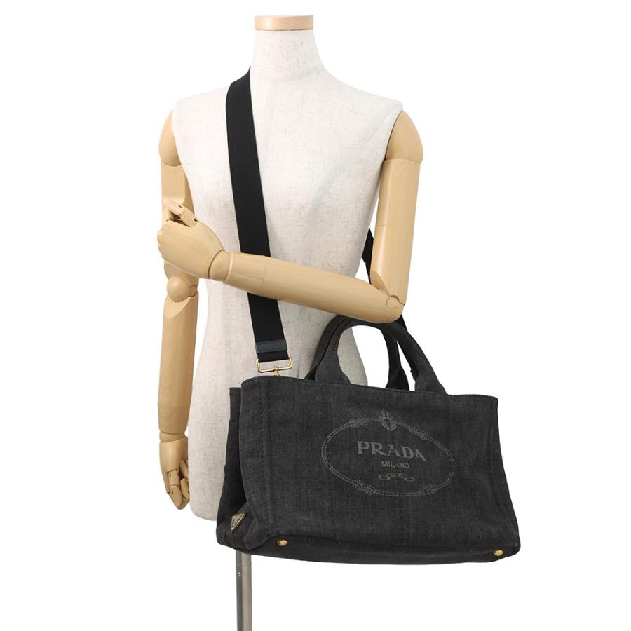 PRADA カナパ デニム 2way トートバッグ B2642B ストラップ付 PRADA 