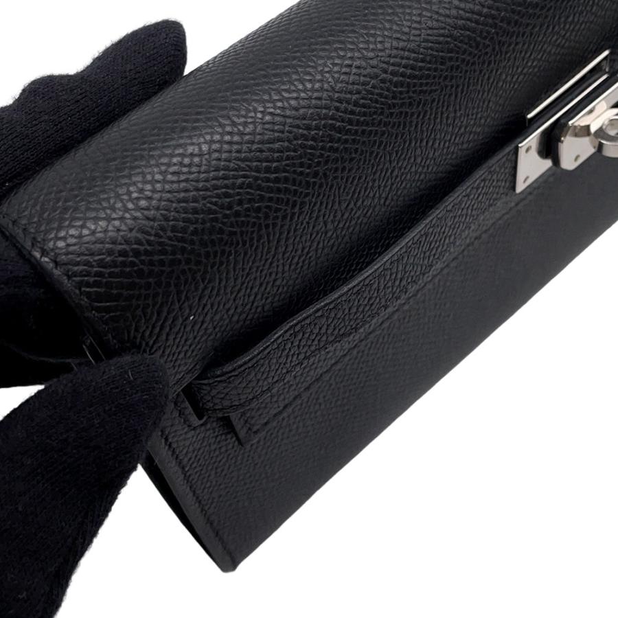 エルメス ケリーウォレット ロング トゥーゴー ブラック/シルバー金具