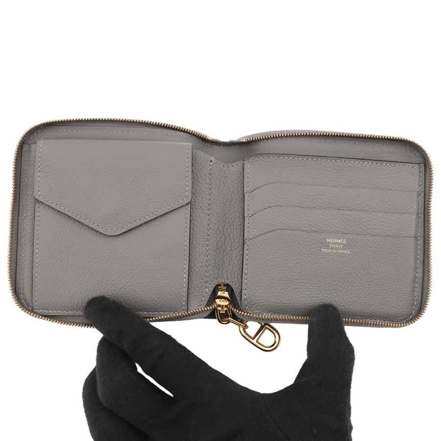 エルメス 二つ折り財布 ジップアンゴー2 シェーヌダンクル グリメイヤー/ゴールド金具 エバーカラー W刻印 財布 【安心保証】の画像