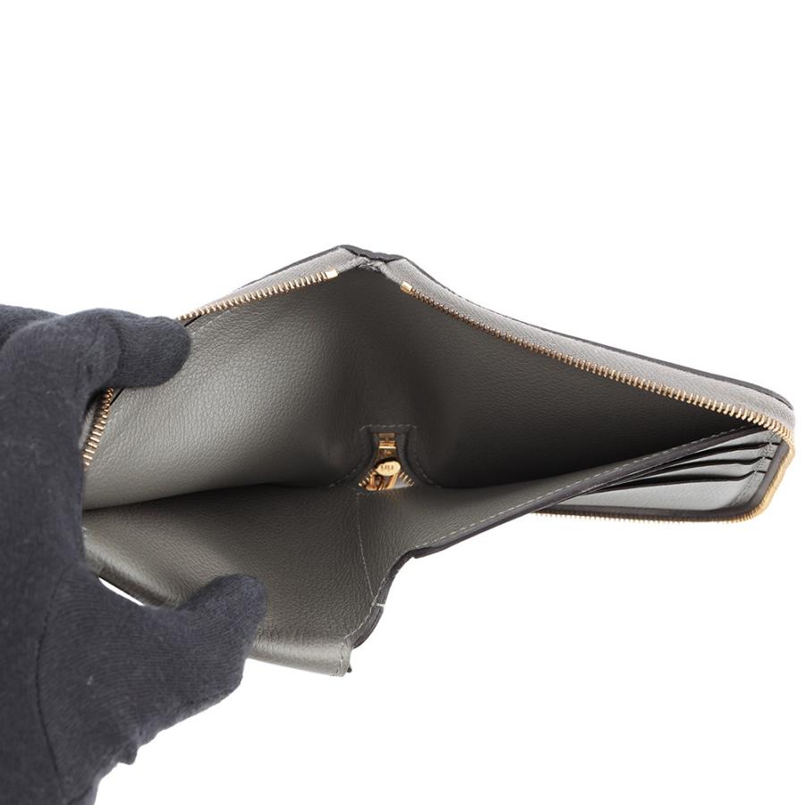 エルメス 二つ折り財布 ジップアンゴー2 シェーヌダンクル グリメイヤー/ゴールド金具 エバーカラー W刻印 財布 【安心保証】の画像