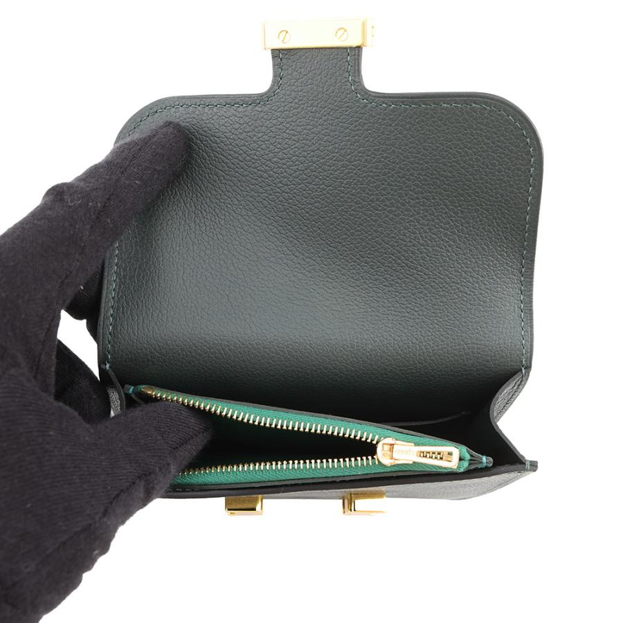 エルメス 財布 コンスタンス スリム ヴェールフォンセ/ヴェールモワイヤン/ゴールド金具 エバーカラー W刻印 HERMES - エルメス 財布 コンスタンス スリム ヴェールフォンセ