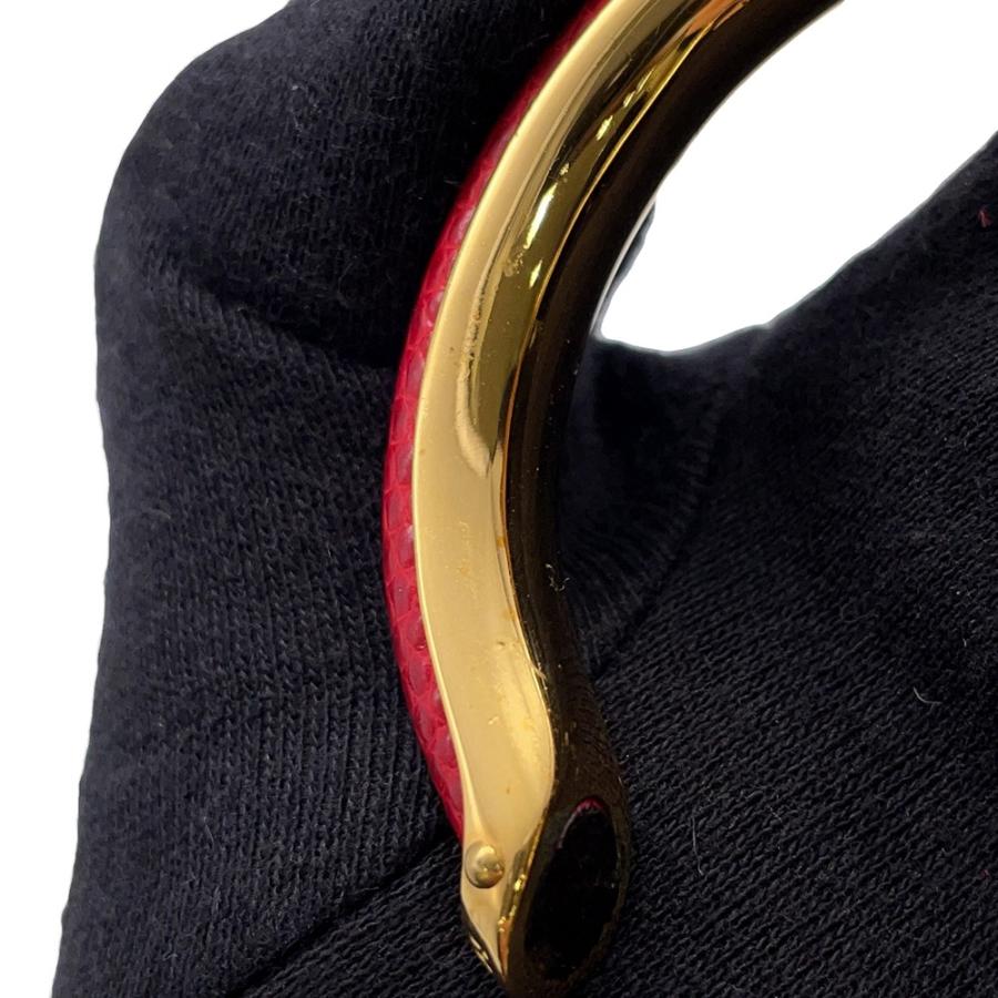 エルメス ブレスレット レッド/ゴールド金具 リザード/メタル HERMES 