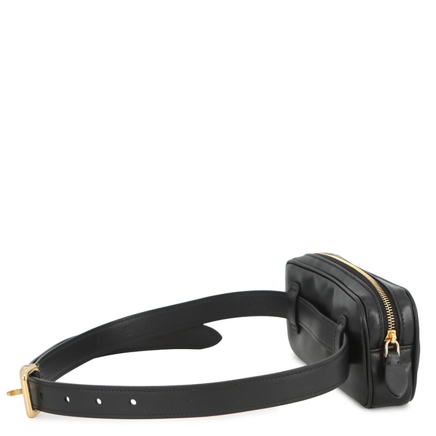 ミュウミュウ ウエストポーチ ロゴ レザー MiuMiu ボディバッグ 黒