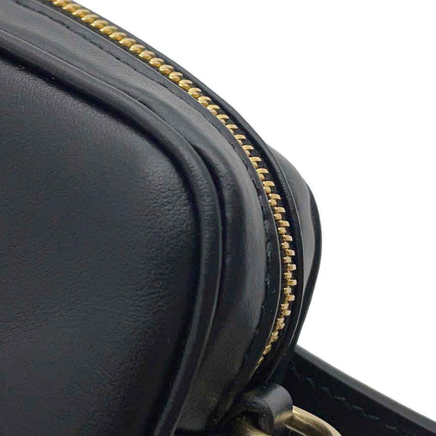ミュウミュウ ウエストポーチ ロゴ レザー MiuMiu ボディバッグ 黒