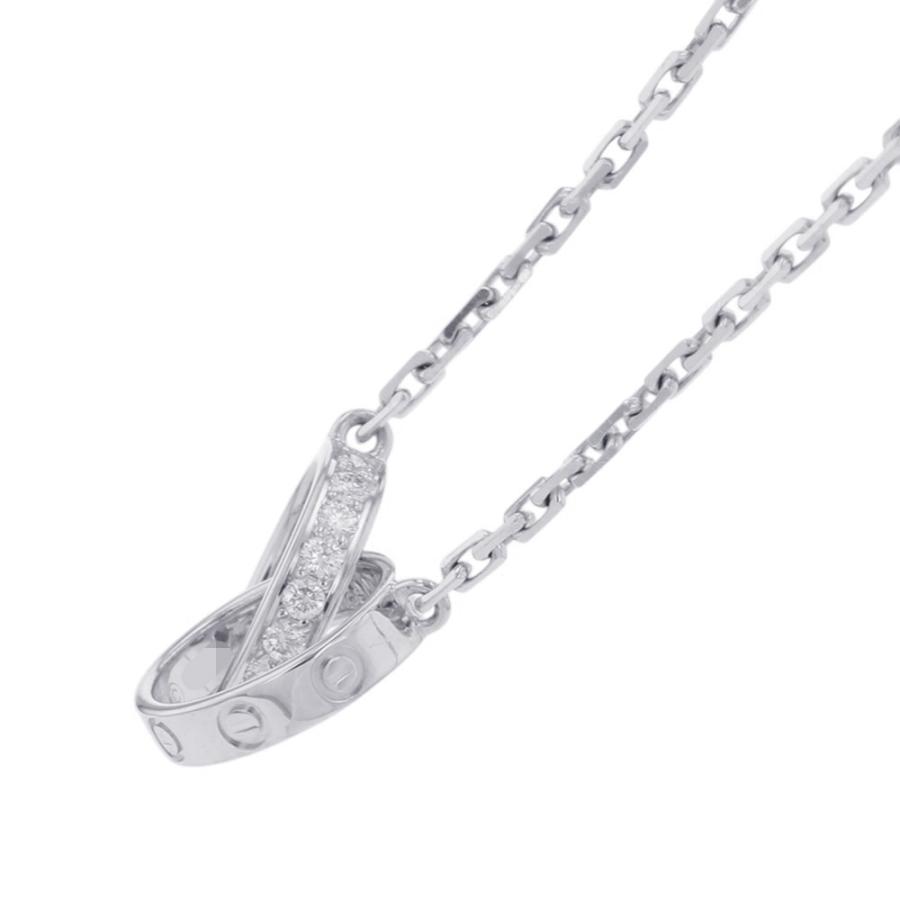 カルティエ ネックレス LOVE セミパヴェ ダイヤモンド 18P 計0.22ct