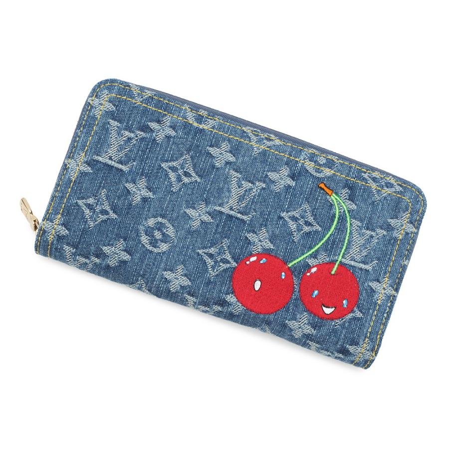 LOUIS VUITTON ジッピーウォレット デニム チェリー 村上隆 長財布 ルイヴィトン 長財布 モノグラム・チェリー デニム LV × TM ジッピー