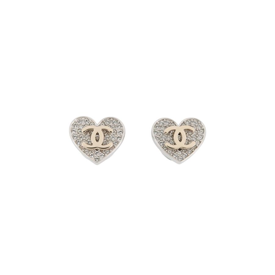 シャネル ピアス ココマーク ハート ラインストーン B26P ABH084