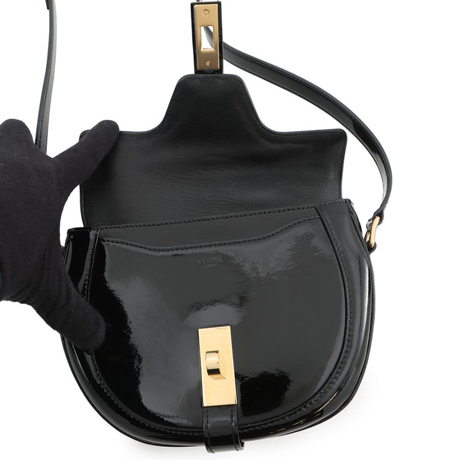 セリーヌ ショルダーバッグ 16 セーズ ブザス スモール パテント 188013 CELINE 黒_4
