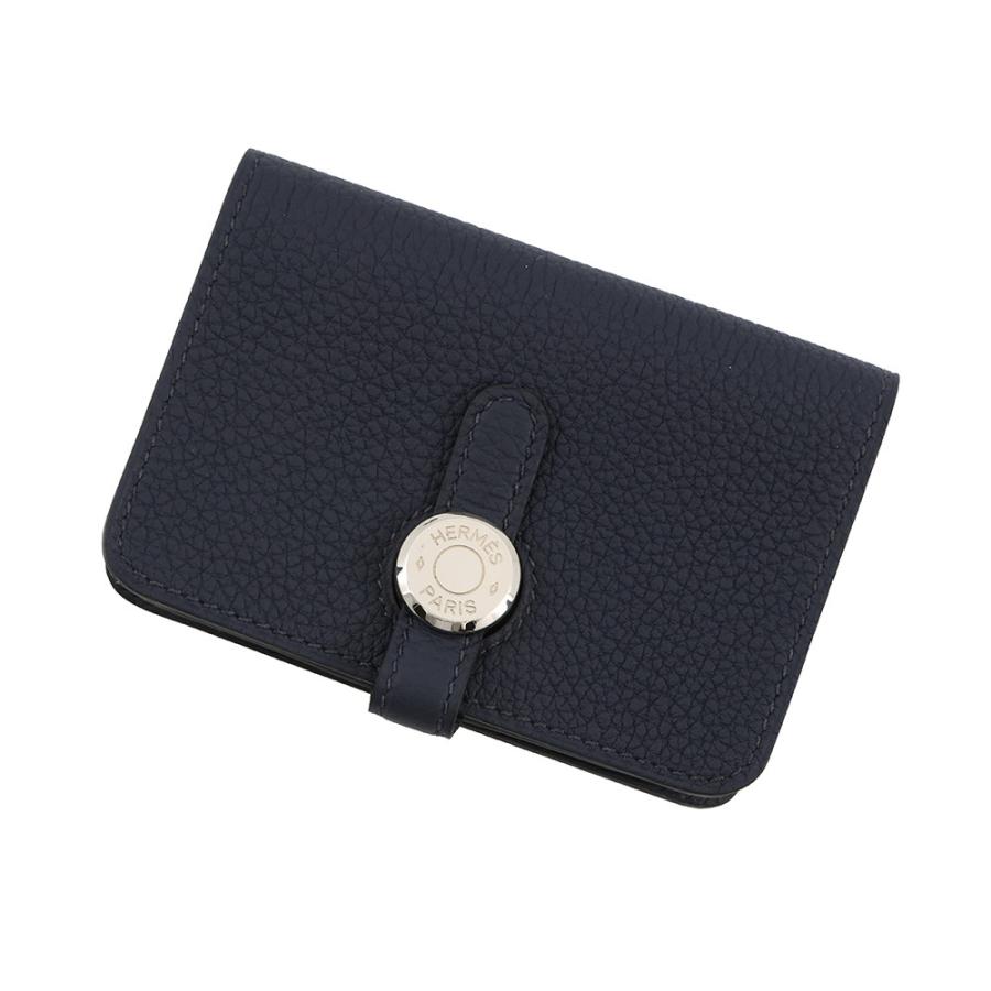 エルメス カードケース ドゴン ブルーニュイ/シルバー金具 トゴ C刻印 