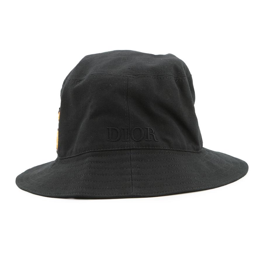 クリスチャン・ディオール バケットハット ピータードイグ コットン サイズM 033C906P4511 Christian Dior 黒 帽子 クリスチャン・ディオール バケットハット ピータードイグ コットン