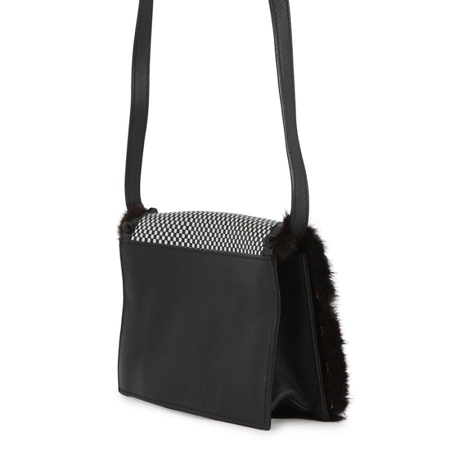 フェンディ ショルダーバッグ チェック スタッズ レザー ファー FENDI 