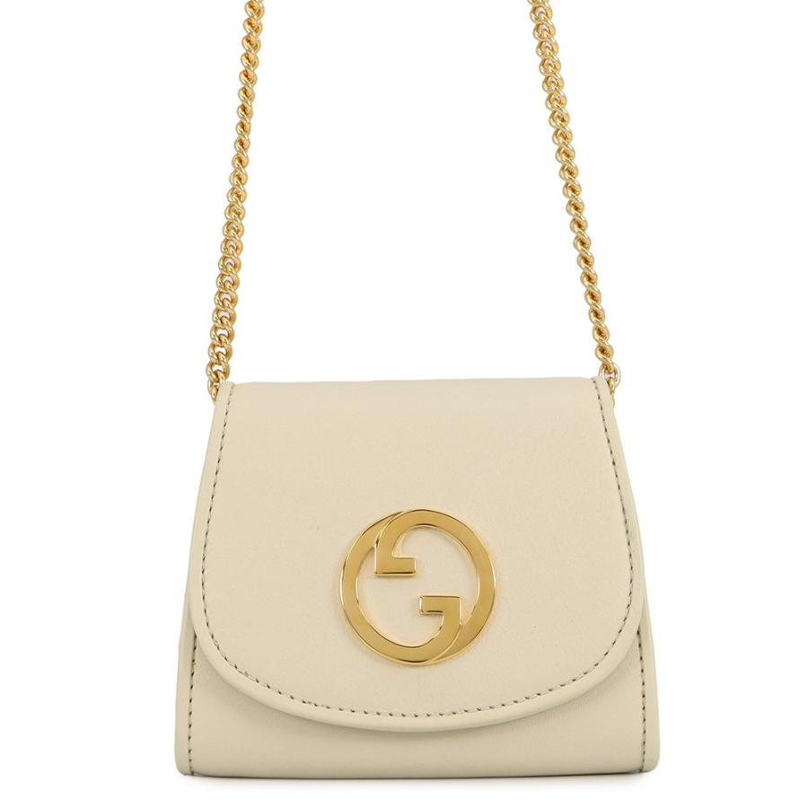 グッチ チェーンウォレット レザー ブロンディ  インターロッキングG ミディアム 725219 GUCCI 財布 白 グッチ チェーンウォレット レザー ブロンディ インターロッキングG