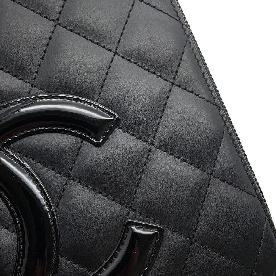 CHANEL　マトラッセ　ブラック 　ラムスキン　長財布　財布 シャネル 長財布 マトラッセ ココマーク カンボンライン ラウンド