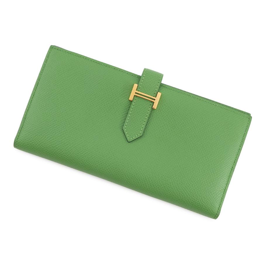 エルメス 長財布 ベアンスフレ ヴェールユッカ/ゴールド金具 エプソン
