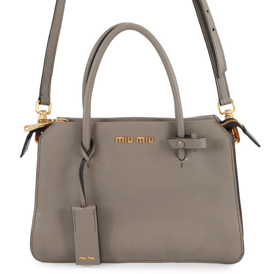 ミュウミュウ ハンドバッグ ロゴ バイカラー マドラス レザー MIUMIU 