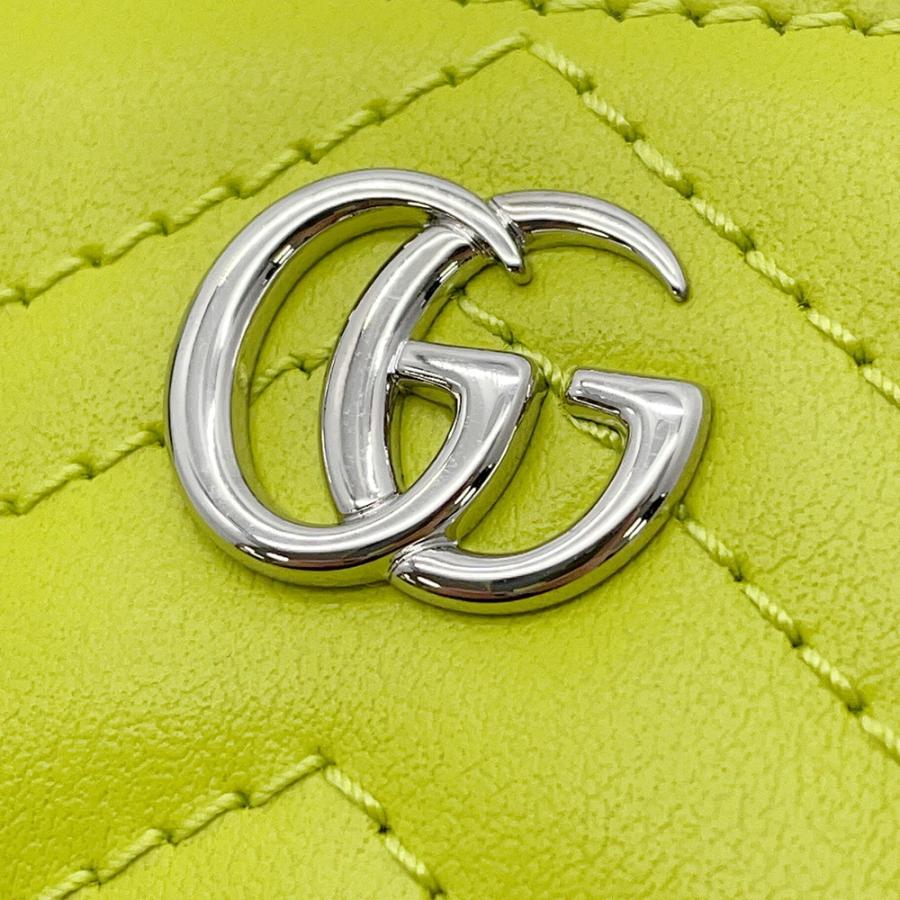 GUCCI グッチ ダブルG シェブロン キルティングレザー 2つ折り財布 GUCCI - GUCCI グッチ ダブルG シェブロン キルティング ウォレット 2