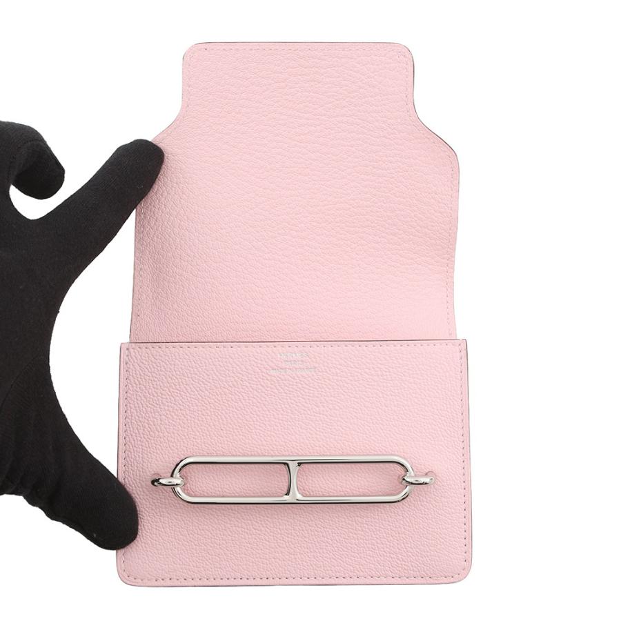 エルメス 財布 ロウリス ルリ スリム ローズサクラ/シルバー金具 シェブルミゾル K刻印 HERMES 財布の画像