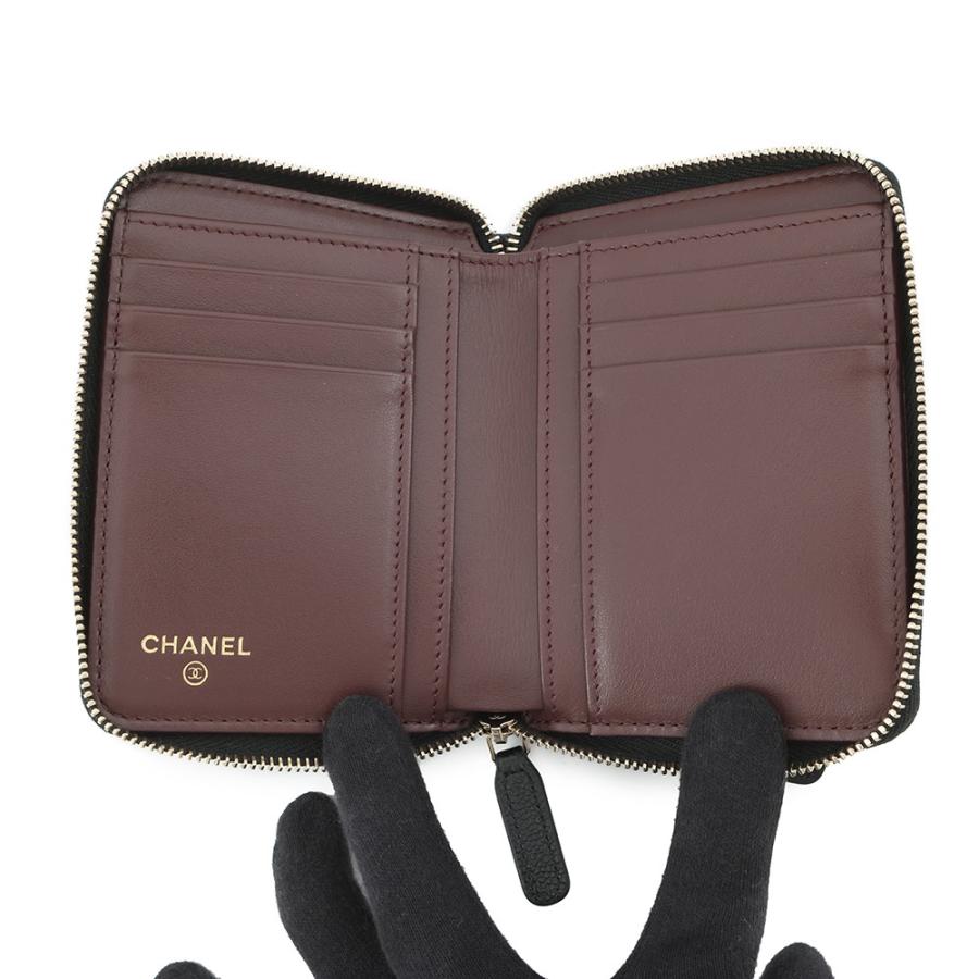 シャネル 二つ折り財布 マトラッセ ココマーク スモールウォレット キャビアスキン AP4652 CHANEL 黒 シャネル 二つ折り財布 マトラッセ ココマーク スモールウォレット