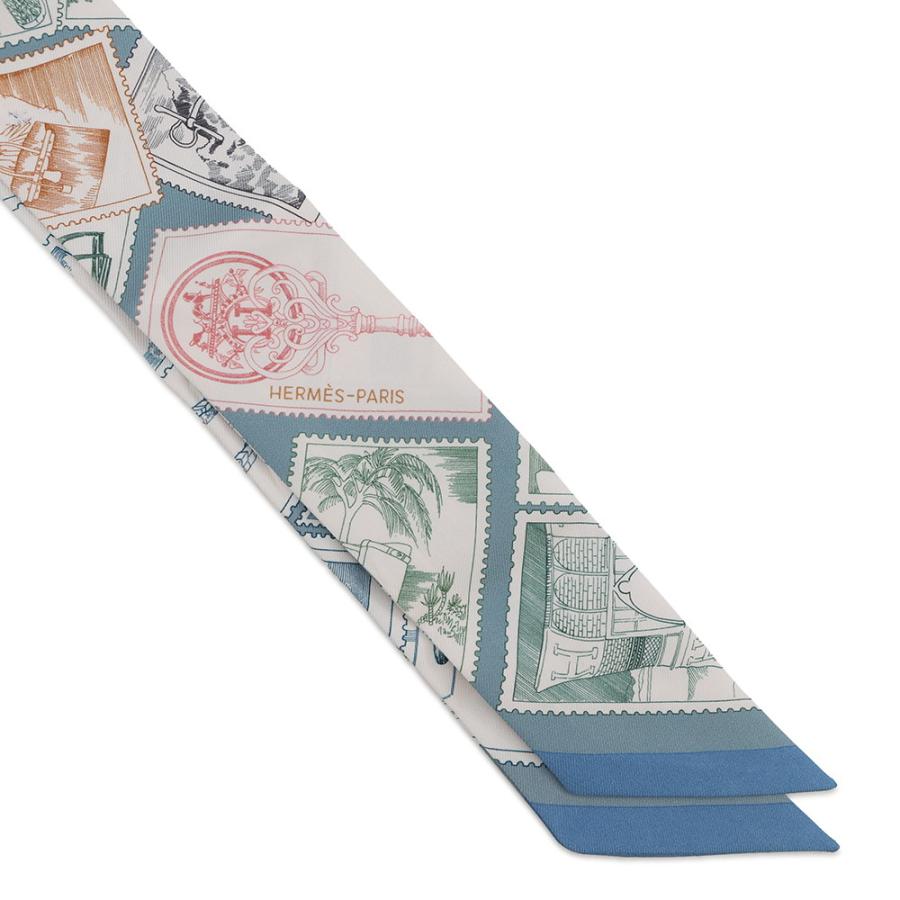 新品未使用　エルメス　フォーブルの切手愛好家 ツイリー スカーフ エルメス スカーフ ツイリー フォーブルの切手愛好家 HERMES シルク