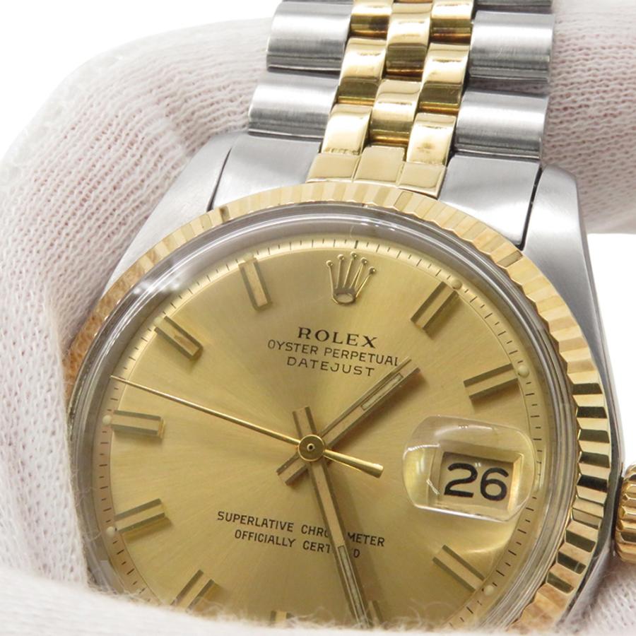 ロレックス デイトジャスト 35番 SS/K18YG イエローゴールド 1601 ROLEX 腕時計 ワイドボーイ シャンパン文字盤 ヴィンテージ ロレックス デイトジャスト 35番 SS/K18YG イエローゴールド 1601