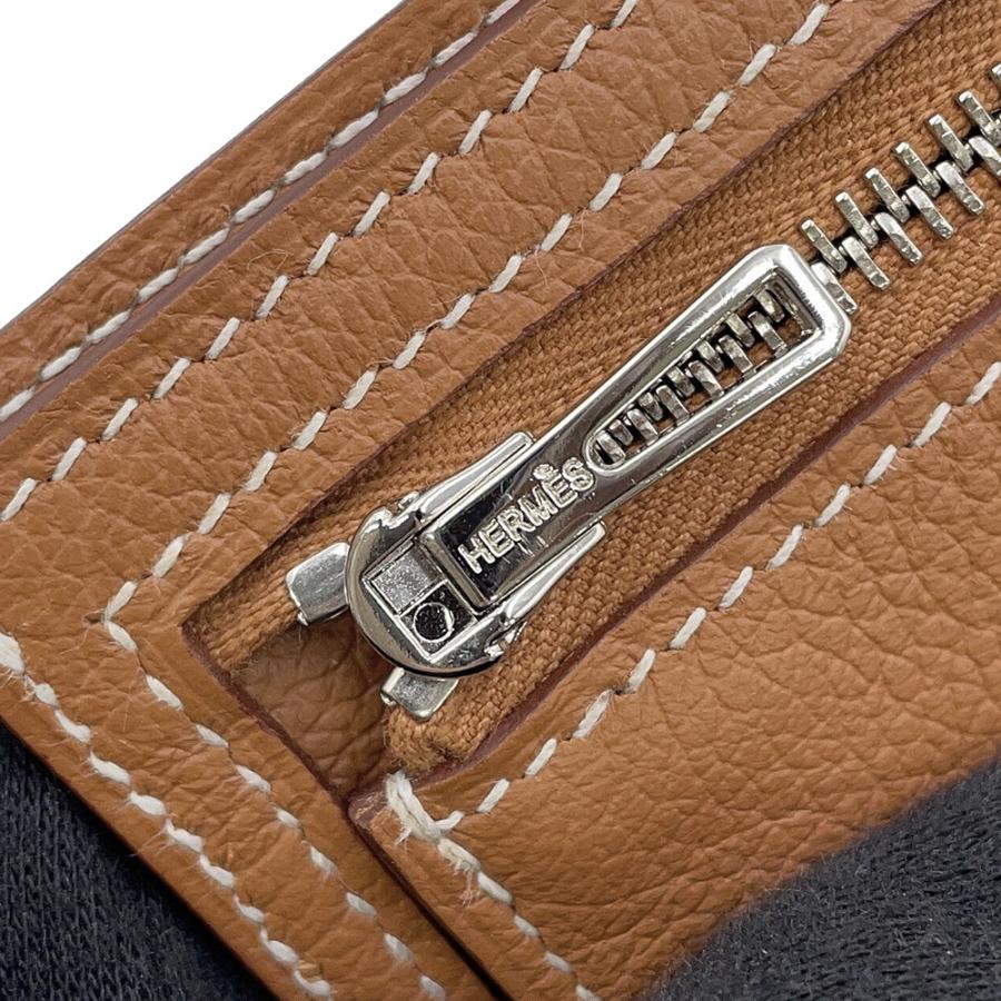 エルメス 二つ折り財布 Hセリエ コンパクト ゴールド/シルバー金具