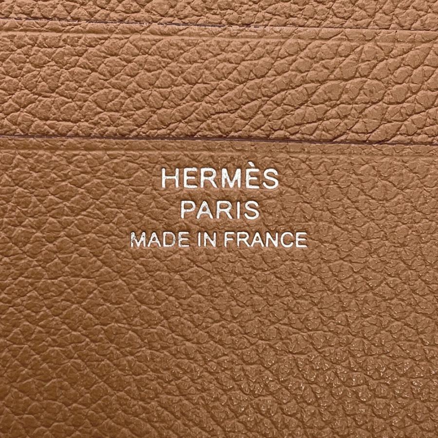 エルメス 二つ折り財布 Hセリエ コンパクト ゴールド/シルバー金具