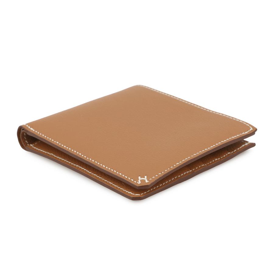 HERMES ❤️ゴールド❤️二つ折り財布 エルメス 二つ折り財布 Hセリエ コンパクト ゴールド/シルバー金具