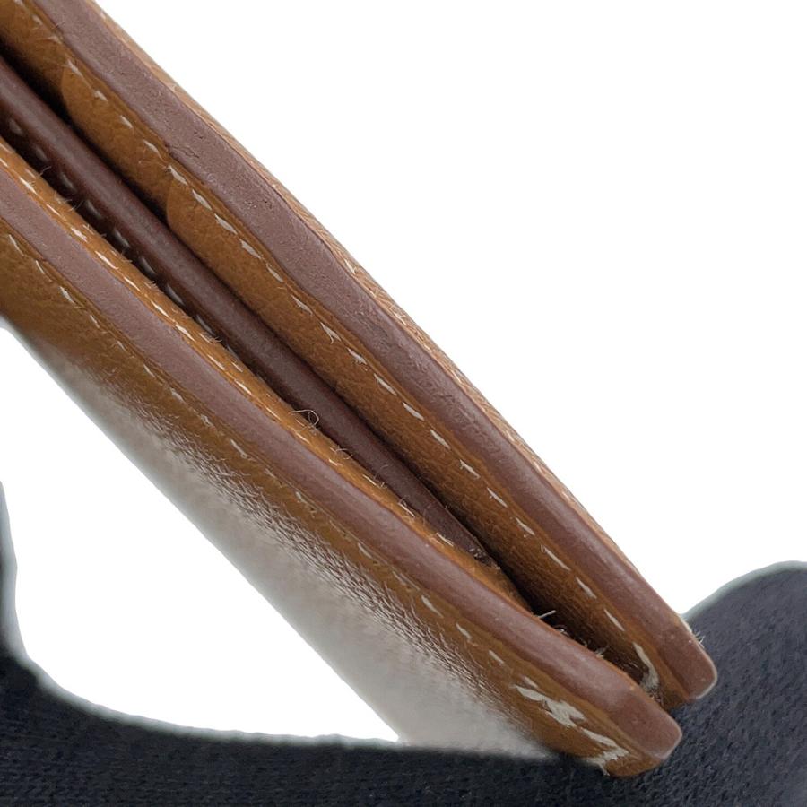 エルメス 二つ折り財布 Hセリエ コンパクト ゴールド/シルバー金具