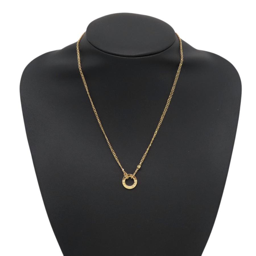 カルティエ ネックレス LOVE サークル ダイヤモンド 2P 計0.03ct K18YG