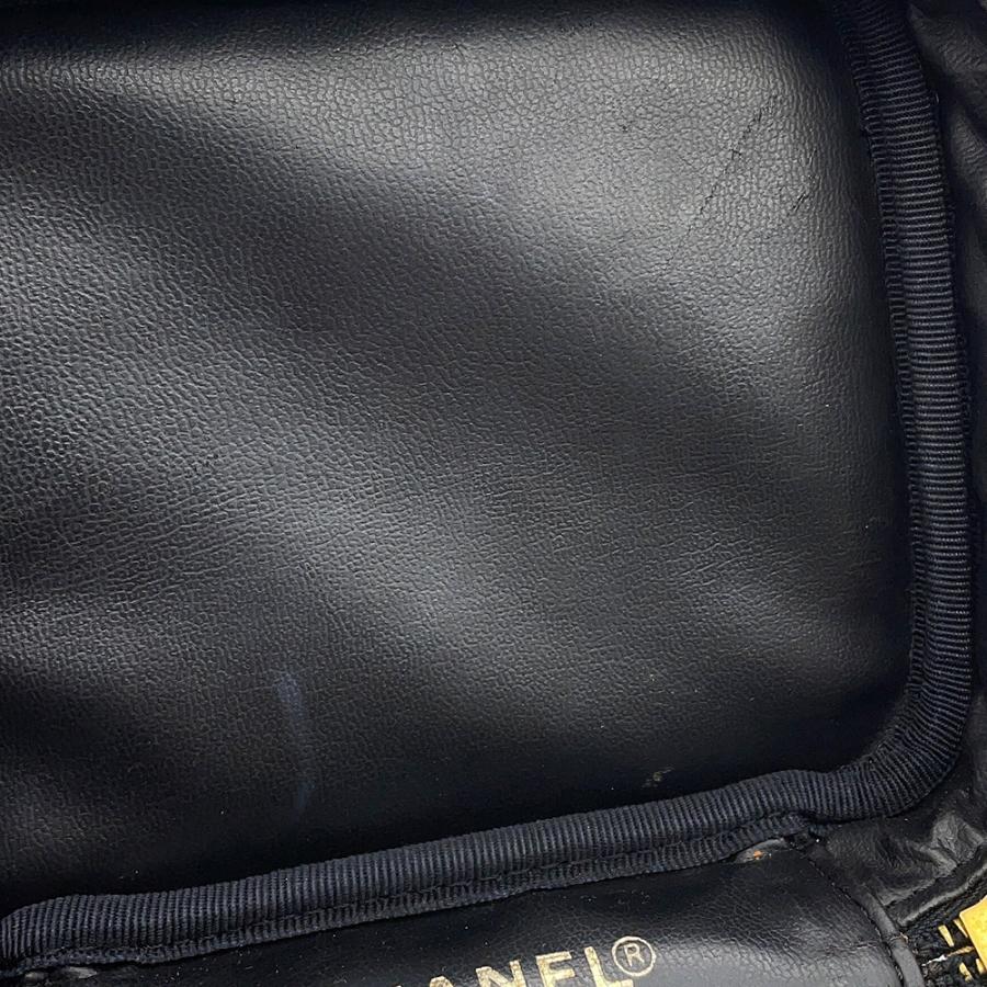 シャネル バニティバッグ ココマーク キャビアスキン 縦型 A01998 CHANEL 化粧ポーチ コスメポーチ 黒 【安心保証】