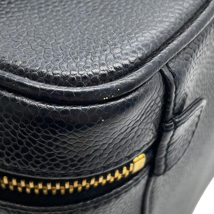 シャネル バニティバッグ ココマーク キャビアスキン 縦型 A01998 CHANEL 化粧ポーチ コスメポーチ 黒 【安心保証】の画像