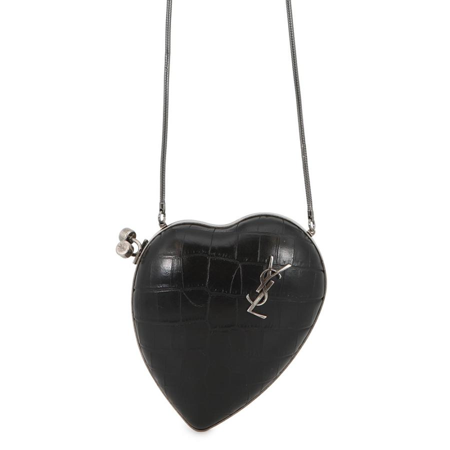 サンローランパリ チェーンショルダーバッグ ラブボックス クロコ型押しレザー 466212 SAINT LAURENT PARIS 黒 サンローランパリ チェーンショルダーバッグ ラブボックス クロコ型