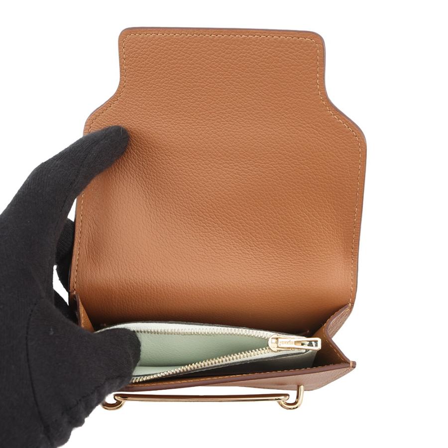 エルメス 財布 ロウリス ルリ スリム ヴェルソ ゴールド/ヴェールフィズ/ピンクゴールド金具 エバーカラー B刻印 財布 【安心保証】の画像