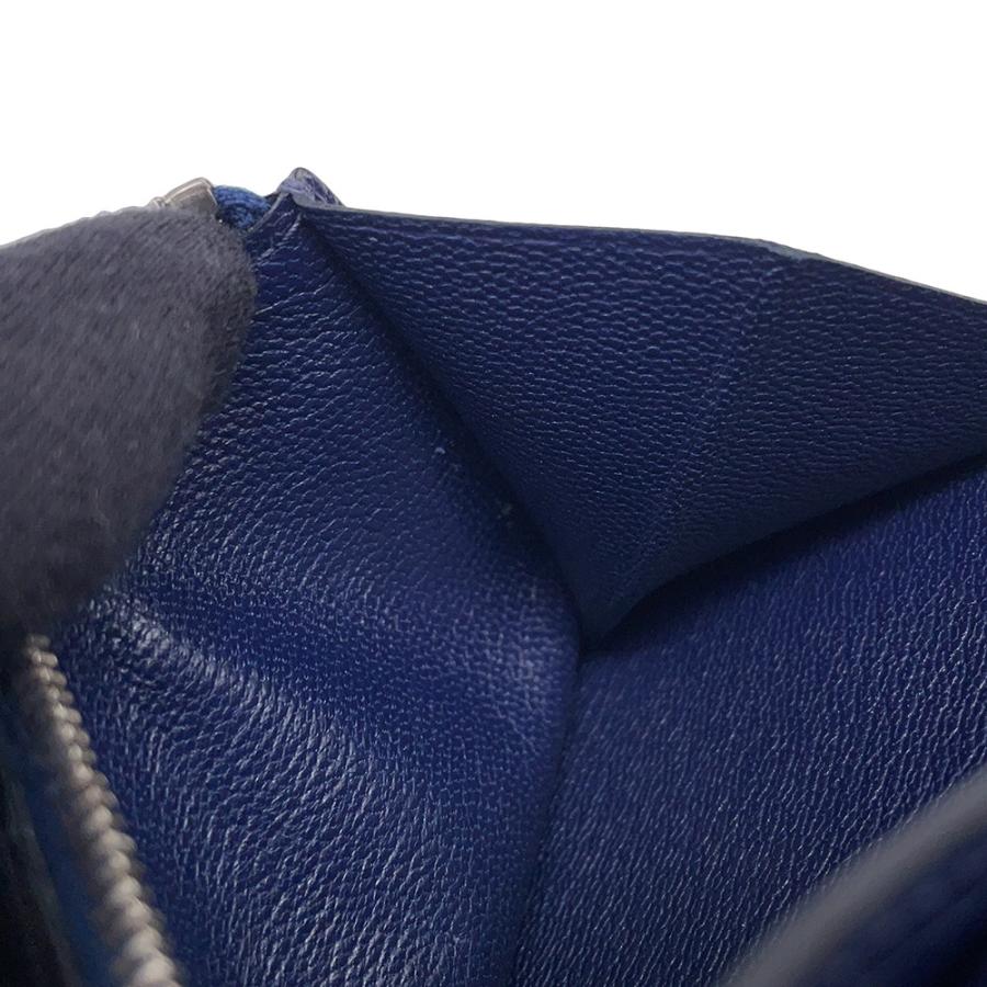 エルメス 三つ折り財布 クリック12 ネイビー/シルバー金具アリゲーターマット Z刻印 財布 【安心保証】の画像