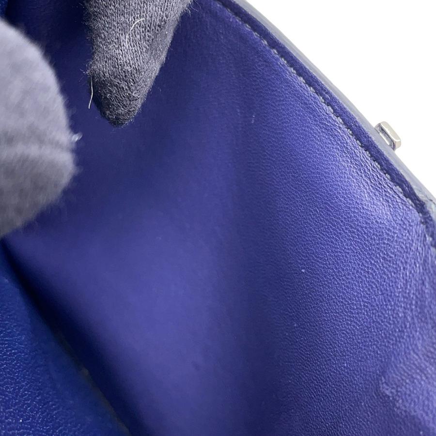 エルメス 三つ折り財布 クリック12 ネイビー/シルバー金具アリゲーターマット Z刻印 財布 【安心保証】の画像