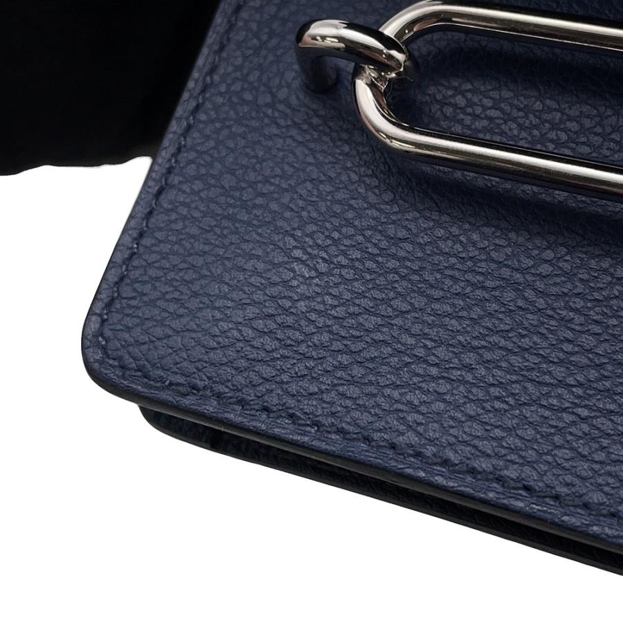 エルメス 財布 ロウリス ルリ スリム ヴェルソ ブルーニュイ/ブルーザンジバル/シルバー金具  エバーカラー Z刻印 【安心保証】の画像