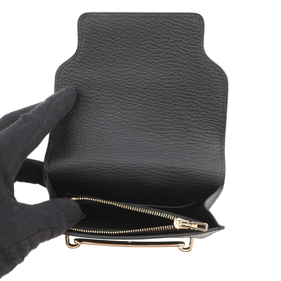 エルメス 財布 ロウリス ルリ スリム ブラック/ゴールド金具 シェブルミゾル B刻印 財布 黒 【安心保証】の画像