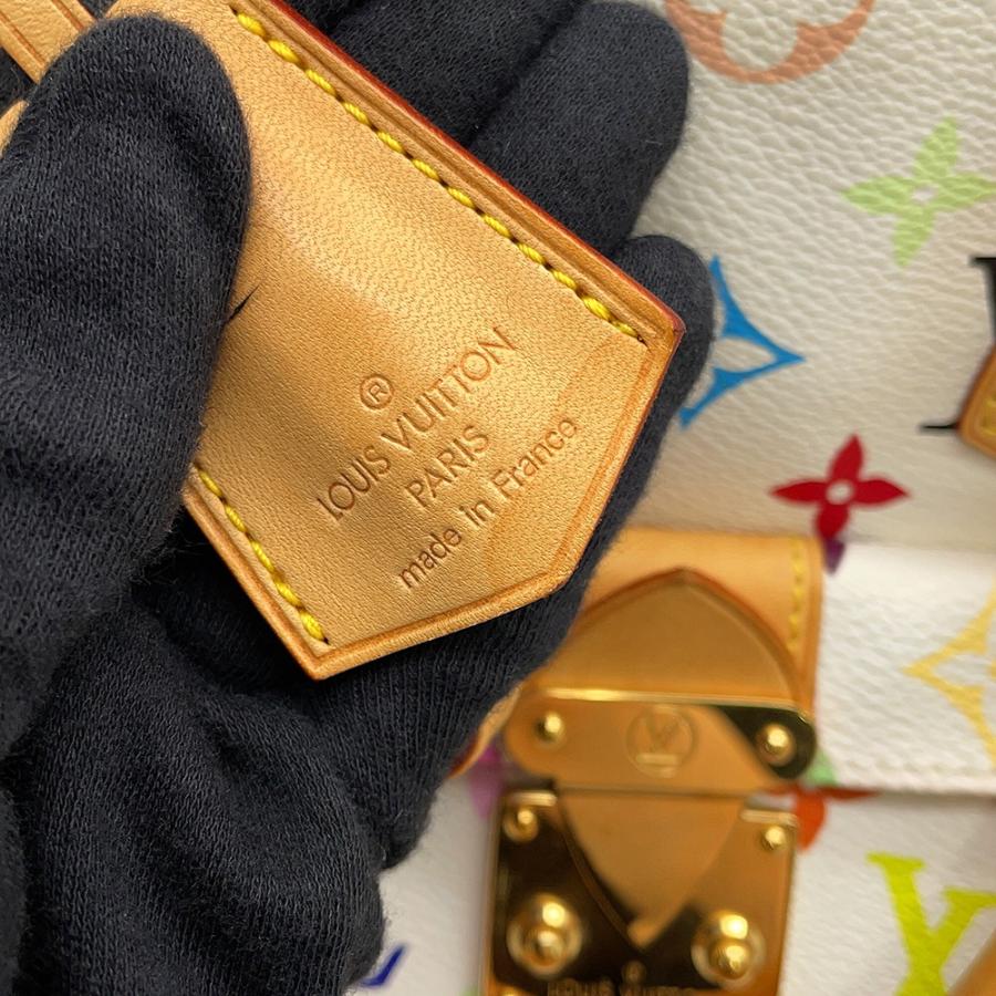 ルイヴィトン ハンドバッグ モノグラム・マルチカラー スピーディ30 M92643 LOUIS VUITTON ヴィトン バッグ 白 【安心保証】_14