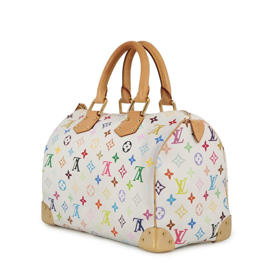 ルイヴィトン ハンドバッグ モノグラム・マルチカラー スピーディ30 M92643 LOUIS VUITTON ヴィトン バッグ 白 【安心保証】_1