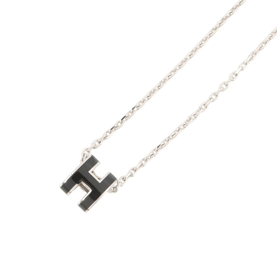 エルメス ネックレス ミニ・ポップアッシュ ブラック/シルバー金具