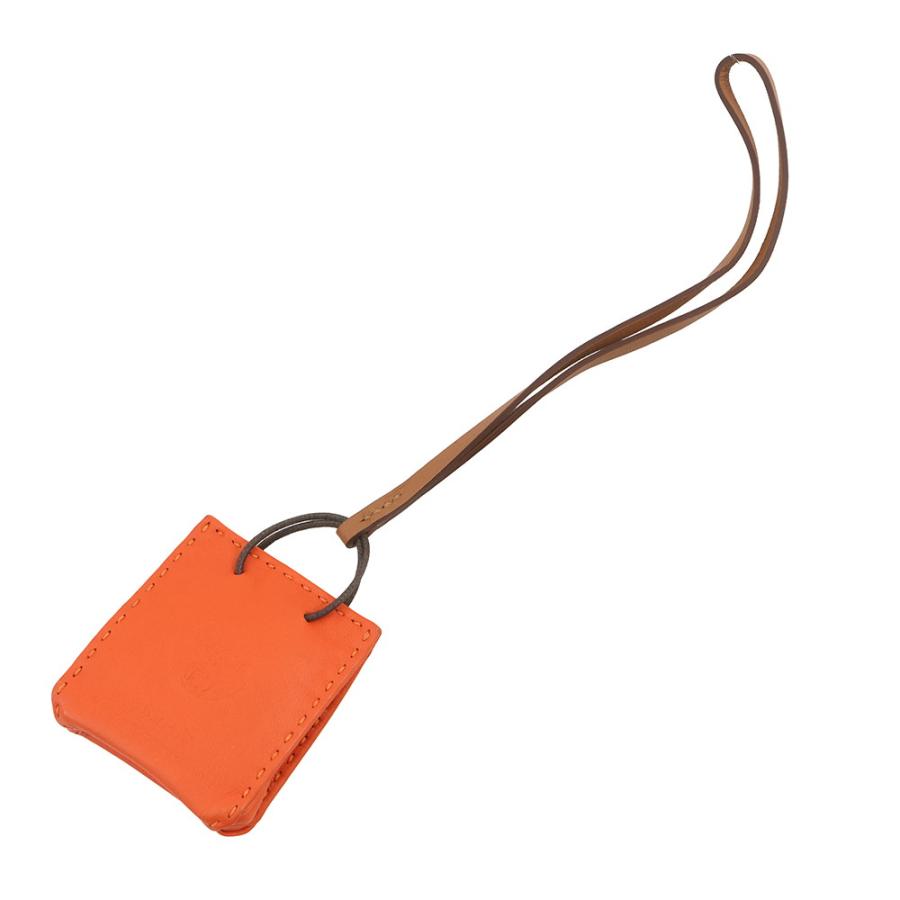 エルメス バッグチャーム ショッパー サックオランジュ フー/ゴールド ラムスキン Y刻印 HERMES チャーム エルメス バッグチャーム ショッパー サックオランジュ フー/ゴールド